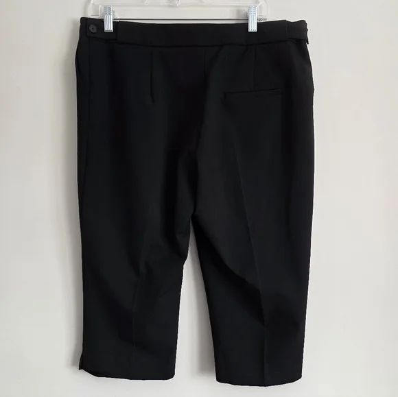 NEW ZARA | Viscose Blend Capris Pants Black Sz XL - Picture 4 of 9